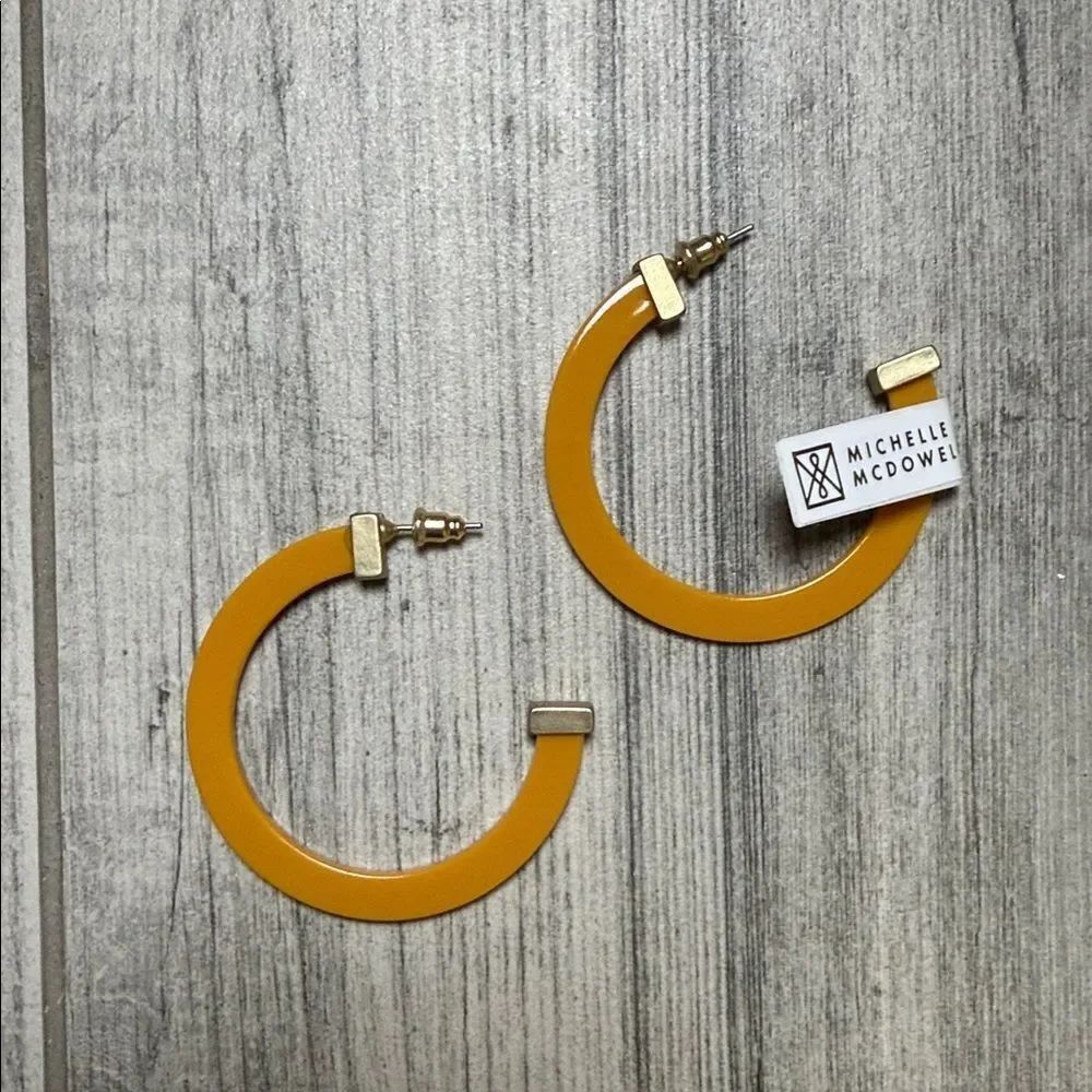 Michelle Mcdowell Women's Classic Acrylic Hoops Large Orange NWT